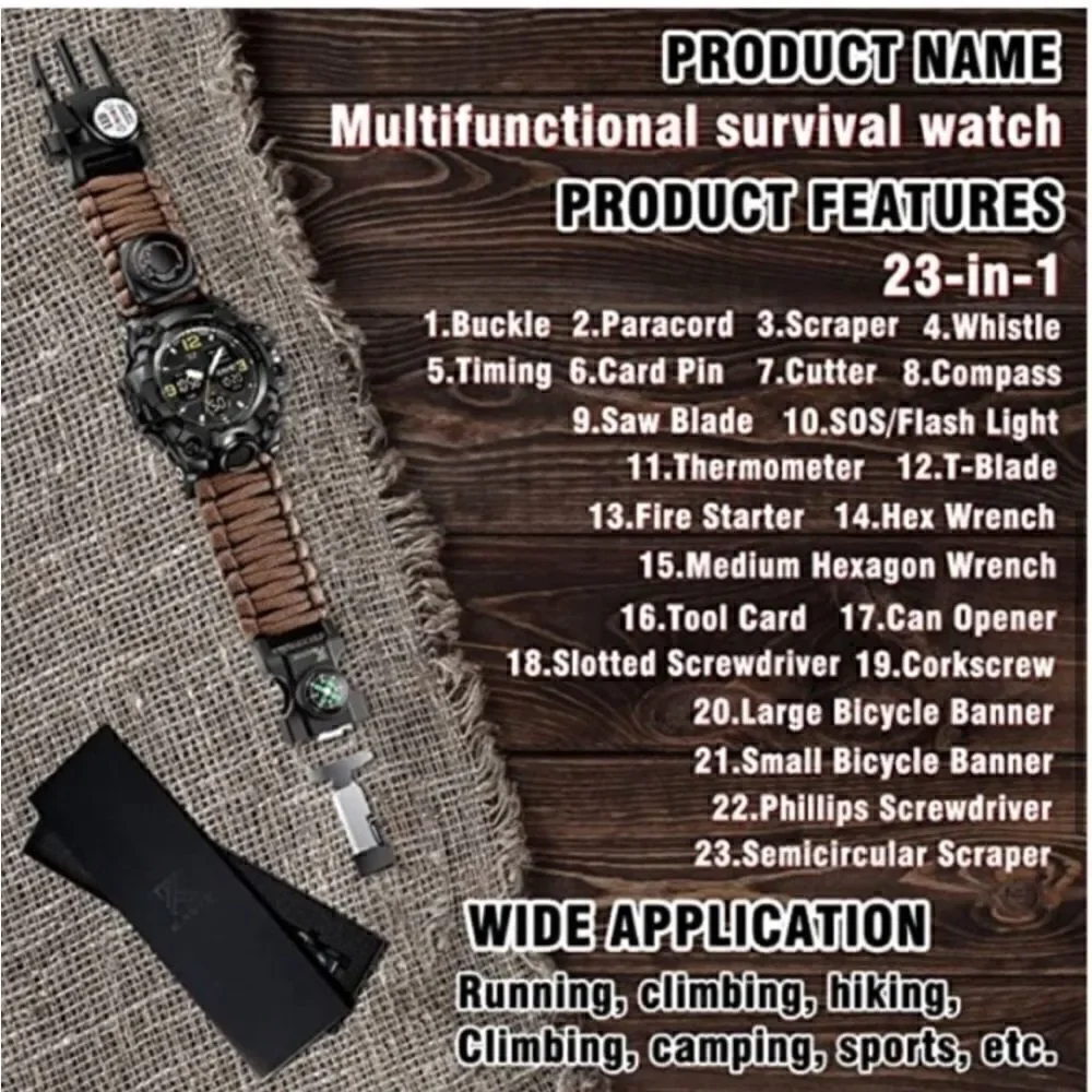 23-in-1 Survival Digital Watch Green Camo